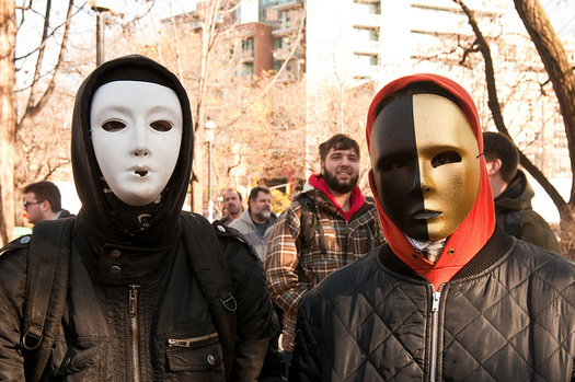 Opponents of an Ohio bill to make wearing a mask at protests illegal say it's a tool against left-leaning activist groups. (michael_swan/Flickr)