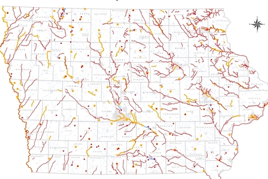 Iowa's most recent (2016) draft list of impaired waters includes more than 600 bodies of water with a total of 818 problems with their quality or safety. (IDNR)