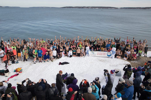 This year's Polar Bear Dip and Dash promises to be the coldest yet. (Natural Resources Council of Maine)