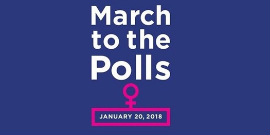Marchers across the globe hope to empower more women to run for political office. (marchtothepolls.org)