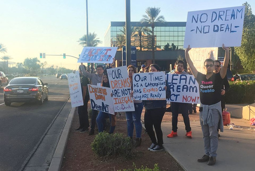 Immigrant-rights advocates pleaded for a deal on DACA at a recent protest. (Promize Arizona)