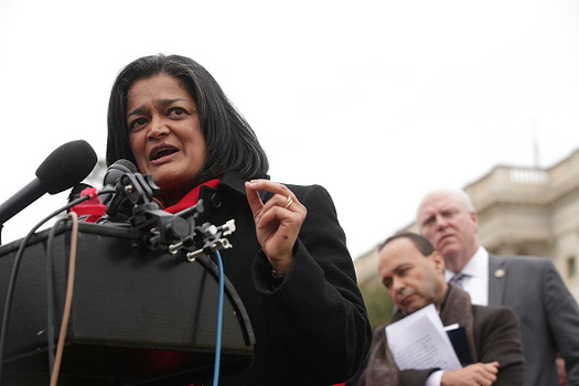 Rep. Pramila Jayapal, D-Wash., will be among the speakers at an alternate event to President Donald Trump's State of the Union address. (Alex Wong/Getty Images)