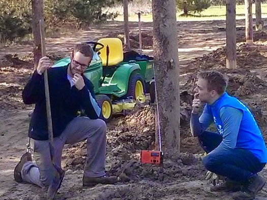Eric Sannerud (right) and his partner Ben Boo are among the first and biggest hops farmers in Minnesota. (Mighty Axe Farms)