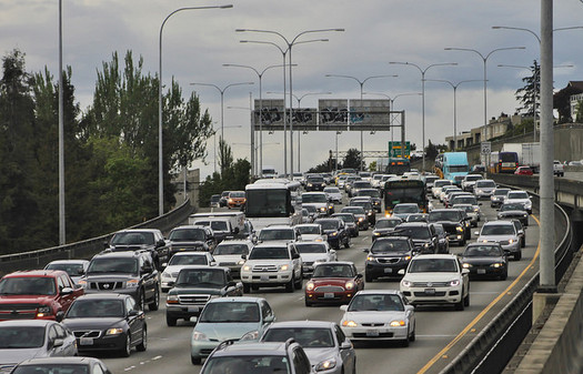 Drivers for ride-sharing companies such as Uber and Lyft are hitting traffic when they push for more protections, a new report finds. (SounderBruce/Flickr)