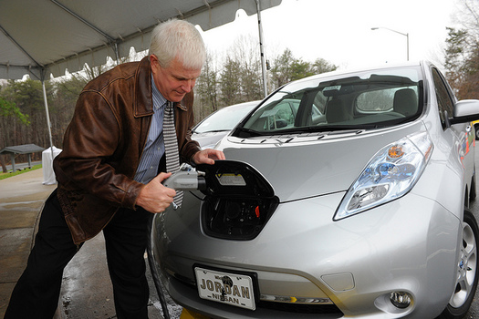 Charging stations like this one in Durham make it easier for drivers to keep on rolling in their electric vehicles. (NCDOTcommunications/Flickr)