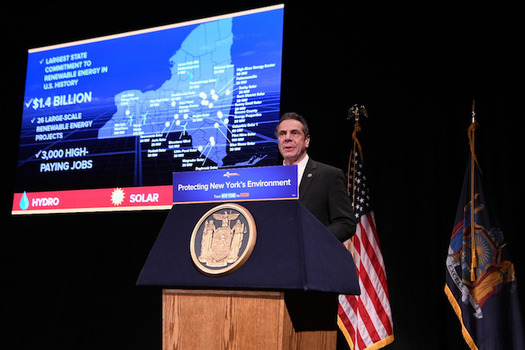Gov. Andrew Cuomo announces contracts for more than 3 million megawatt-hours of renewable energy. (governorandrewcuomo/Flickr)