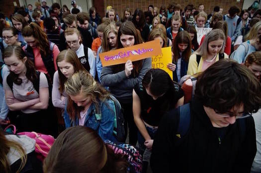 Students across Montana participated in a walkout last week to protest gun violence. (Helena Youth Against Gun Violence)