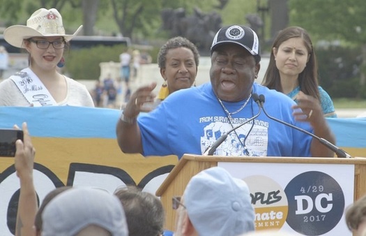 Justice First organizer Rev. Leo Woodberry says their effort is timed to lead up to the People's Climate March 2018, and ahead of this fall's elections. (Vimeo/The People's Climate March)