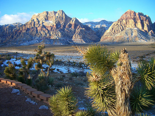 Nevada's diverse public lands include mountains and deserts, like those seen in Red Rock Canyon. The LWCF helps ensure public access to them. (BLM/Flickr) 