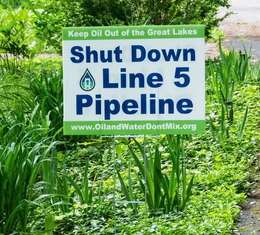 The Enbridge Line 5 pipeline is 65 years old, and considered too risky by environmental groups to continue to transport oil. (Oil and Water Don't Mix coalition)