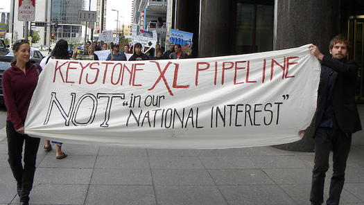 TransCanada says its Keystone XL pipeline, which would transport Canadian crude oil to a refinery in Texas owned by Saudi Arabia for export to foreign countries, will boost economies in Nebraska communities. (Fibonacci Blue/Flicker)