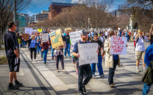 While rallies such as this one in support of the Affordable Care Act in 2017 helped save it, expect more rallies and protests as court battles over its protections heat up. (Ted Eytan/Flickr)