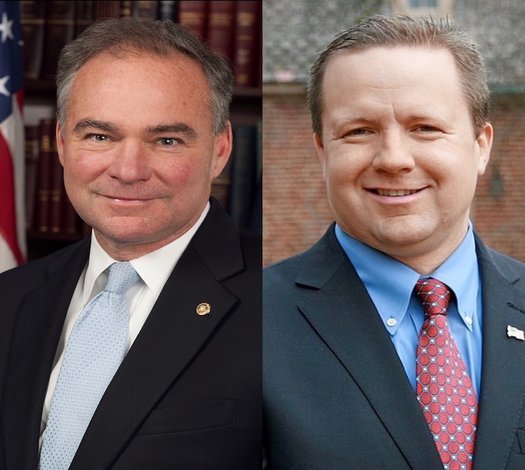 U.S. Sen. Tim Kaine, D-Va., and Republican challenger Corey Stewart are set to appear in three televised debates. (Wikimedia Commons/Trimmel Gomes)