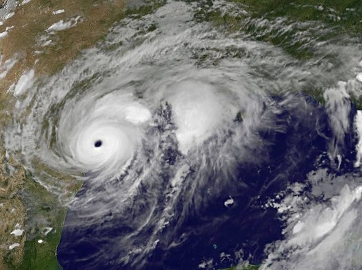 Hurricane Harvey is tied with 2005's Hurricane Katrina as the costliest tropical cyclone on record, inflicting $125 billion in damage. (NASA)