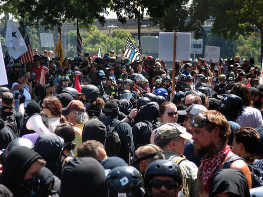 Patriot Prayer and Proud Boy rallies in Portland have turned violent on several occasions. (Old White Truck/Flickr)