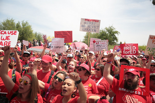 An estimated 50,000 teachers marched to the Arizona Capitol last spring to demand more public education funding. (Arizona Education Association/Flickr)