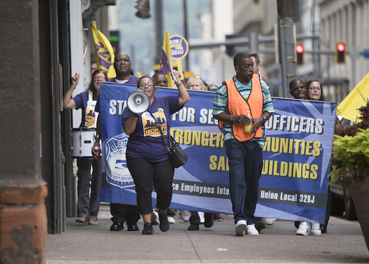 Security officers in Pittsburgh are negotiating with 14 companies for a new contract. (32BJ SEIU)