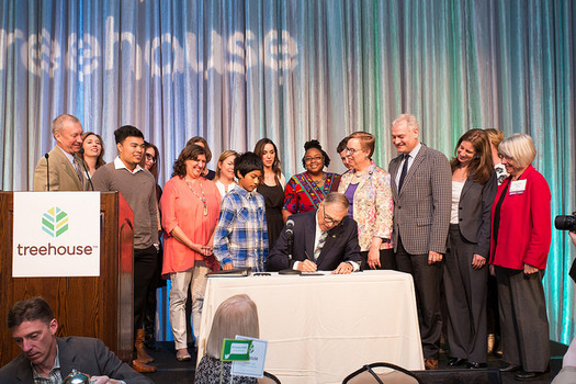 Gov. Jay Inslee signed a bill in 2016 aimed at improving educational outcomes for foster youth. (Jay Inslee/Flickr)