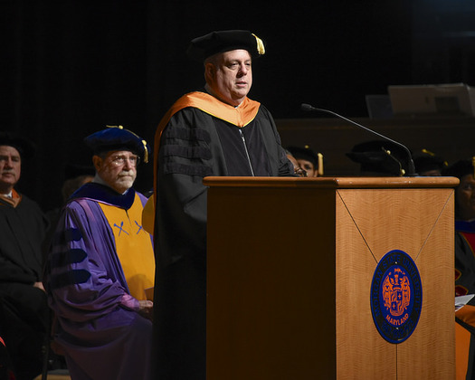 Gov. Larry Hogan was the keynote speaker for the 2016 Honors Convocation at Morgan State University. (Joe Andrucyk/Maryland GovPics/Flickr)