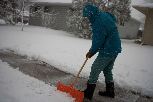 Seniors are at greater risk of injury shoveling snow, and it is also common for people to experience heart attacks from over-exertion. (FEMA)