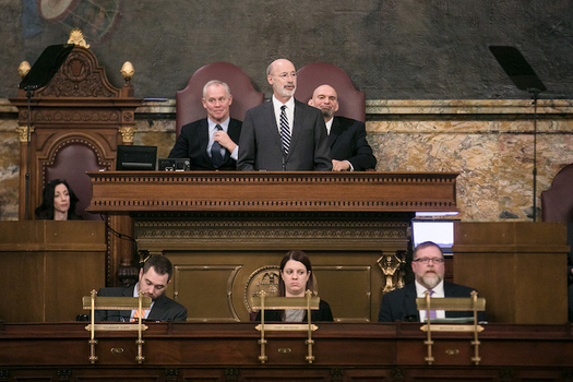 Gov. Tom Wolf is proposing a gas severance tax to raise revenue for infrastructure improvements in Pennsylvania. (Gov. Tom Wolf/Flickr)