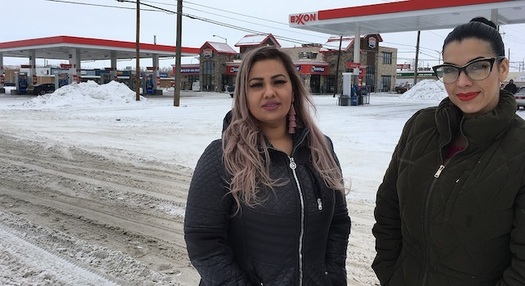 Martha Hernandez (L) and Ana Suda (R) were detained for 40 minutes by a U.S. Border Patrol agent who overheard them speaking Spanish. (Brooke Swaney/ACLU of Montana)