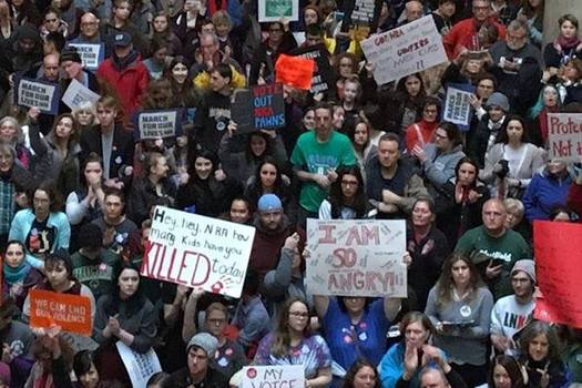 Thousands of students crowded the Indiana Statehouse for the 2018 March for Our Lives Rally. (We LIVE, Inc.)