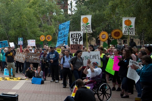 Opponents say a bill headed to Gov. Holcomb's desk is aimed at silencing environmental protestors.(Fibonacci Blue/Flickr)