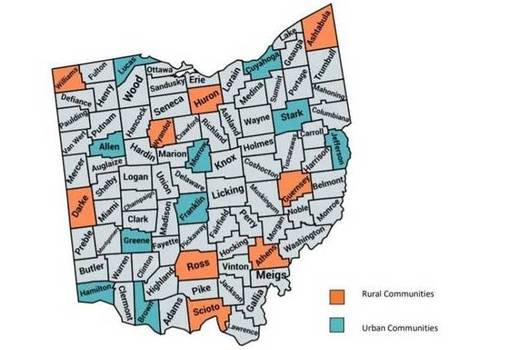 Nineteen Ohio counties will be focus areas as part of a national effort to address the opioid epidemic. (NIH)