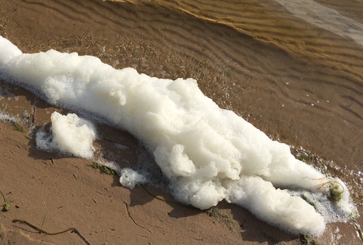 Lake Van Etten is one of many bodies of water in Michigan plagued by PFAS foam. (MI DHHS)