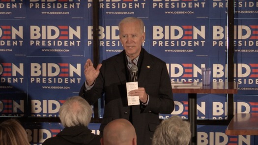 Former U.S. Vice President Joe Biden knows more than 4 in 10 New Hampshire voters aren't affiliated with a political party, and is counting on appealing to independents. (Kevin Bowe)