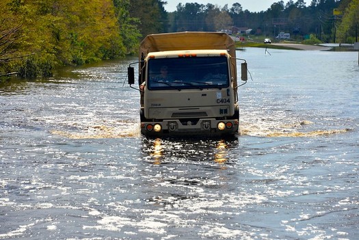 Roughly 1,200 North Carolina roads were flooded by Hurricane Florence in 2018. (North Carolina National Guard)