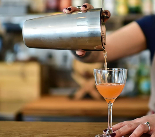 The signature fund-raising cocktails for Sipping for Sisterhood included Simone Biles and Amelia Earhart. (Sportello Boston/Instagram)