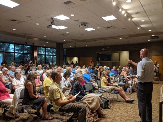 The Idaho Speaks town-hall tour came to Coeur d'Alene on July 30, packing the meeting hall. (Reclaim Idaho)