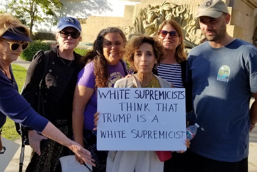 Marchers in Santa Barbara joined a nationwide vigil Wednesday night in support of the 22 victims in the El Paso shooting. (Womens' March SB)