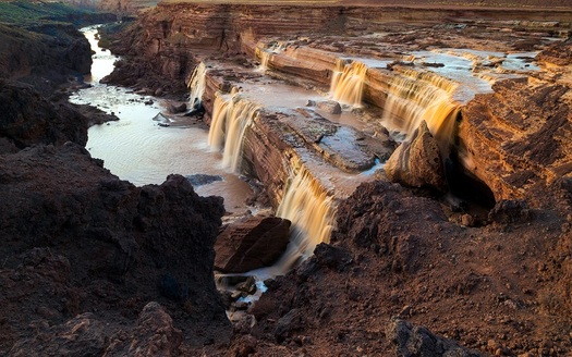 The Grand Falls, also known as Chocolate Falls, are a major feature of the 338-mile Little Colorado River in northern Arizona. (EasyArts/Adobe Stock)