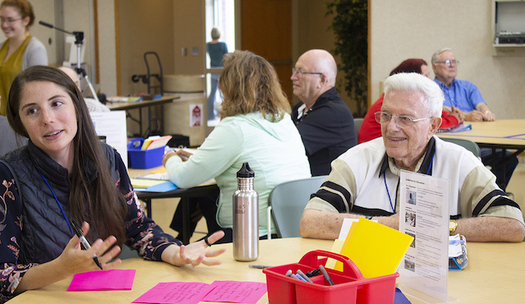 A rural climate dialogue took place in Redwood County, Minn., where wind energy development could soon be coming. (Annie Pottorff/Jefferson Center)