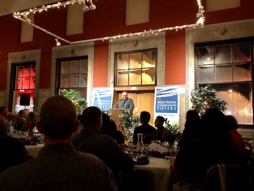 Sen. Jon Tester, D-Mont., gave the keynote speech at Montana Conservation Voters' 20th anniversary celebration. (Montana Conservation Voters)