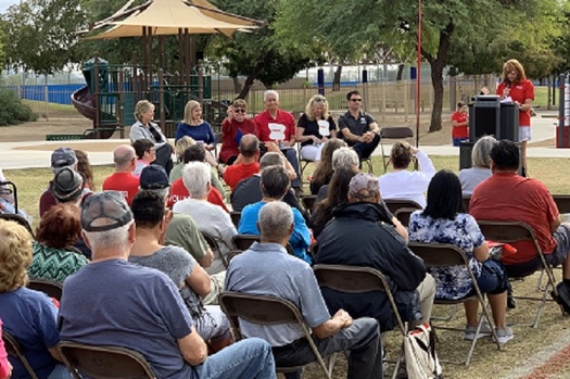 More than 150 Arizonans attended the dedication of AARP Arizonas new fitness park at the Rose Mofford Sports Complex in north Phoenix. (AARP Arizona)