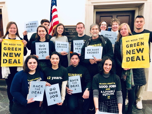 Members of the Sunrise Movement Virginia are pressing lawmakers to pass the state's Green New Deal Act. (Sunrise Movement Virginia)