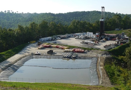 An investigation by Rolling Stone magazine found the waste brine from Marcellus wells is radioactive enough to be seen as a threat to workers and the public. (Vivian Stockman/Ohio Valley Environmental Coalition)