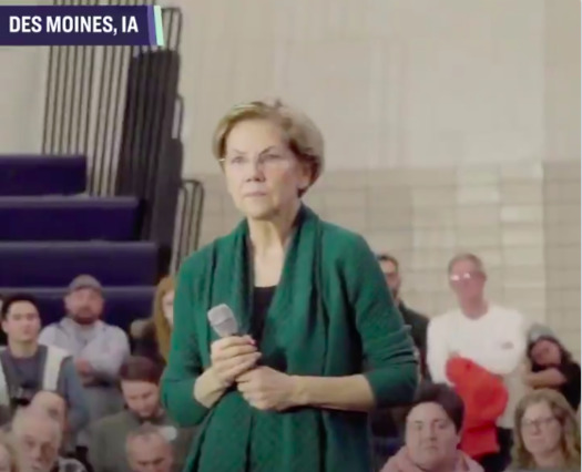 A new poll suggests a close, five-way horse race ahead of the Iowa caucuses. (Warren/Twitter)