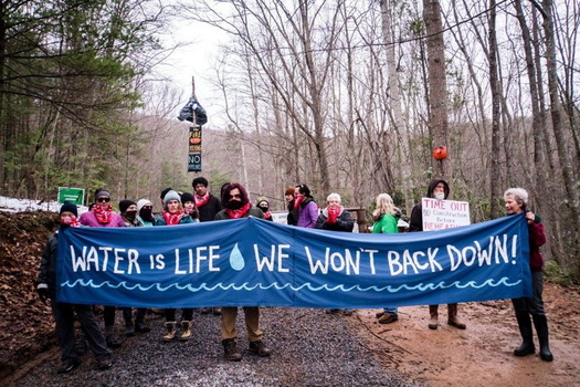 Members of Appalachians Against Pipelines protest against the Mountain View Pipeline in West Virginia in 2018. (Appalachians Against Pipelines/Facebook)