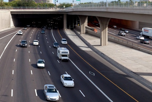 Interstate 10 near downtown Phoenix, also known as the Papago Freeway, is the heaviest-traveled section of road in the state. (Flickr)