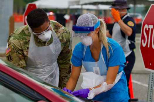 Gov. Chris Sununu is coordinating with the governors of Maine and Vermont about potential plans to reopen the regional economy, although they gave no definitive timeline. Until there is the ability to implement widespread testing, infectious disease specialists caution against opening state economies. (Sgt. Michael Baltz/U.S. National Guard)