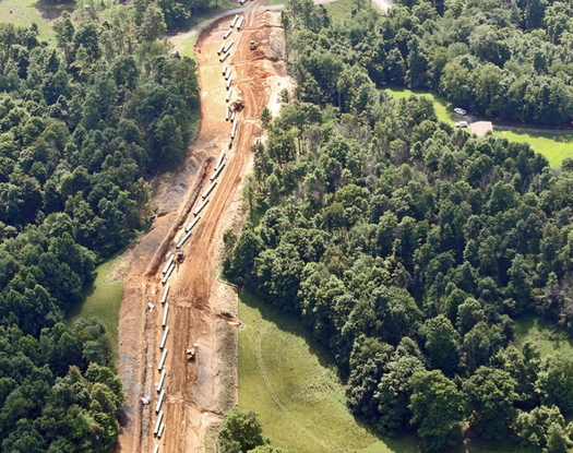 Atlantic Coast Pipeline construction in Upshur County, West Virginia in 2018. (Dominion Pipeline Monitoring Coalition)