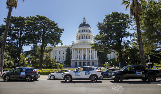 Anti-poverty advocates are holding car rallies in five cities across California this week to protest cuts to social programs. (Commit to Equity Campaign)