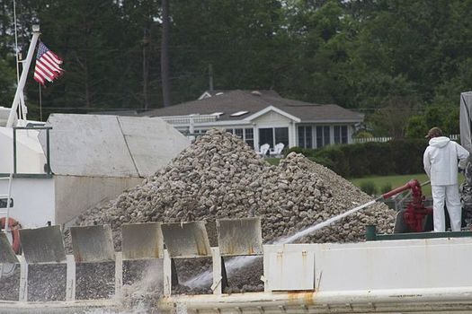 Tons of crushed concrete will be deposited in the Lynnhaven River near Virginia Beach to restore oyster reefs. (Wikimedia Commons)