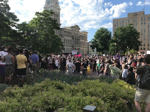 Day and night, protesters have gathered in downtown Louisville over the death of Breonna Taylor. (Nadia Ramlagan)