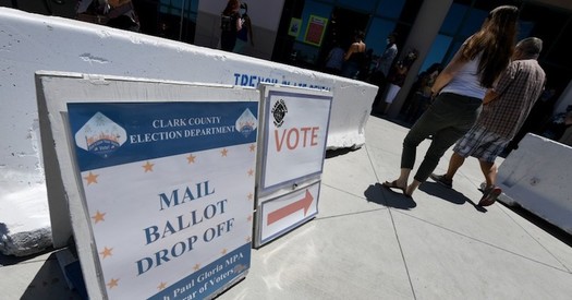 Under a Nevada law upheld by a federal judge Monday, all active state voters would receive a mail-in ballot for the Nov. 3 election because of to the nation's health emergency. (common dreams.org)